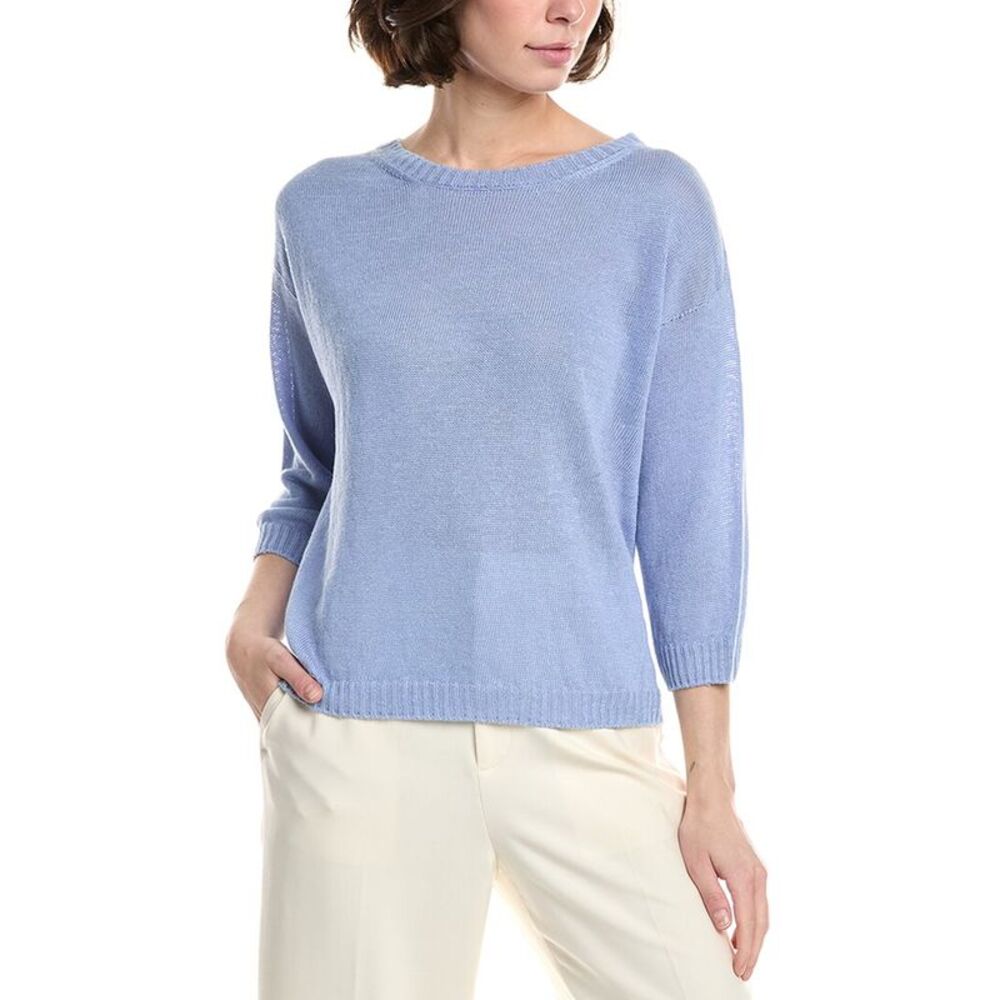 Max Mara Womens Weekend  Selz Linen Sweater, Blue